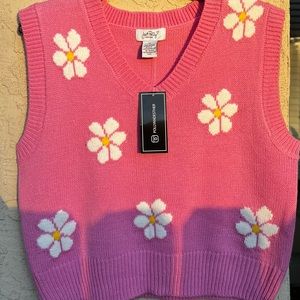Y2k Pink Flower Vest
